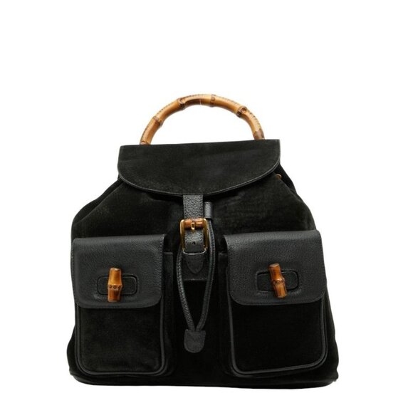 Gucci Handbags - Gucci Bamboo Backpack 003 2058 0016 Black Leather
